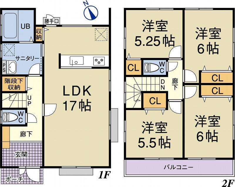 Floor plan. 25,800,000 yen, 4LDK, Land area 167.69 sq m , Building area 95.86 sq m