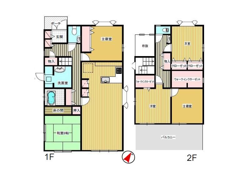 Floor plan. 59,800,000 yen, 5LDK, Land area 211.41 sq m , Building area 169.92 sq m