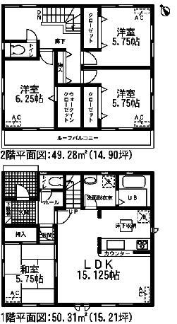 Floor plan. 31,800,000 yen, 4LDK, Land area 134.29 sq m , Building area 134.29 sq m floor plan