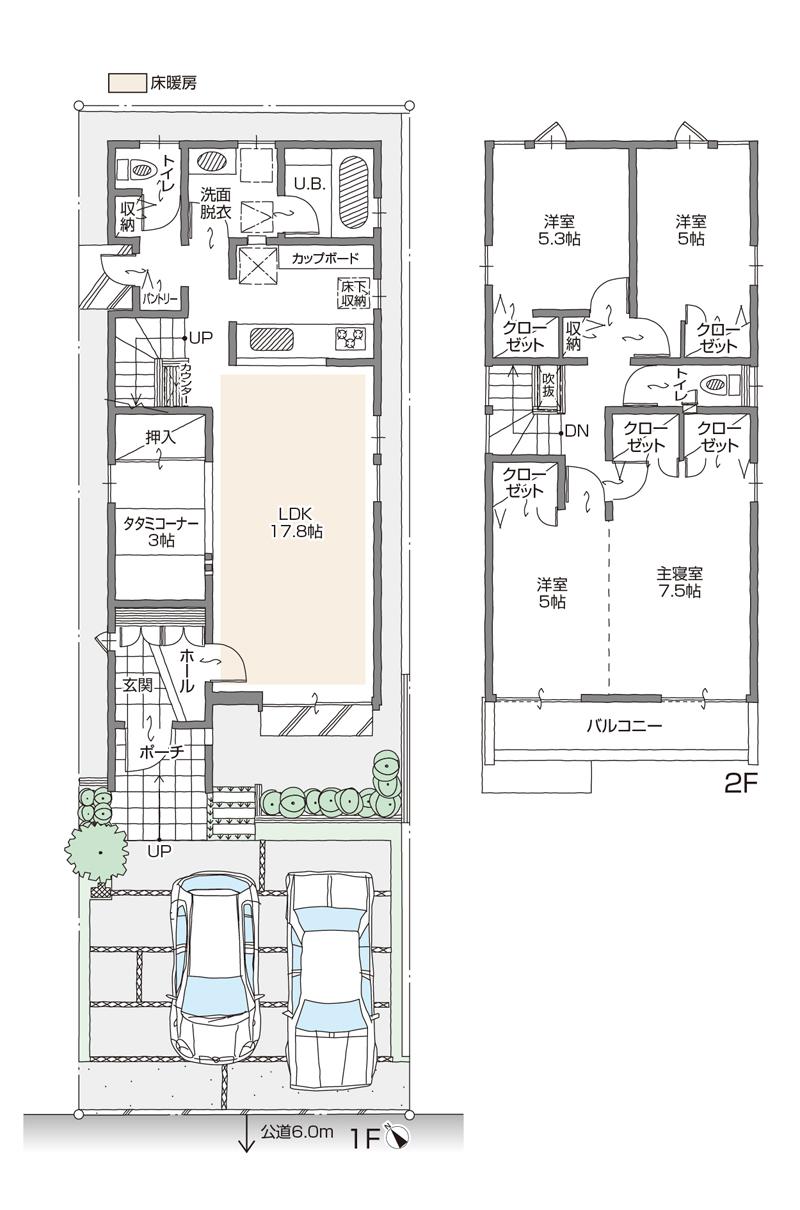 Floor plan. (B Building), Price 34,800,000 yen, 4LDK+S, Land area 118.25 sq m , Building area 104.56 sq m