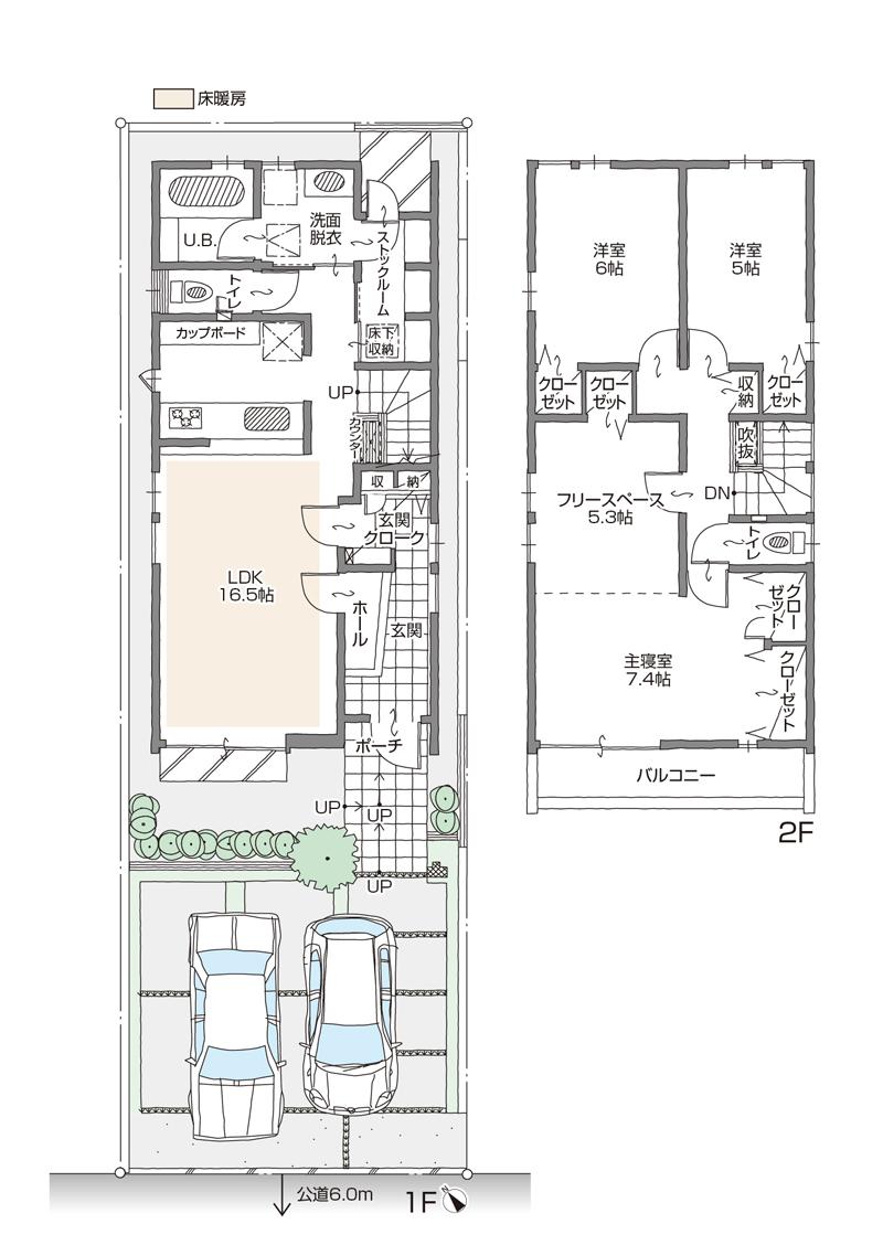 Floor plan. (C Building), Price 34,900,000 yen, 3LDK+3S, Land area 118.82 sq m , Building area 102.35 sq m
