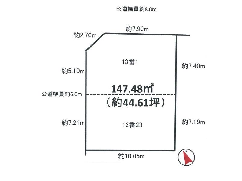 Compartment figure. Land price 14.8 million yen, Land area 147.48 sq m