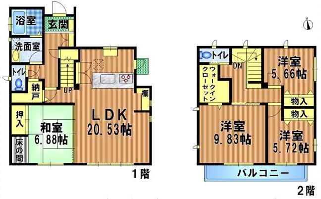 Floor plan. 33,800,000 yen, 4LDK + 2S (storeroom), Land area 250 sq m , Building area 124.81 sq m
