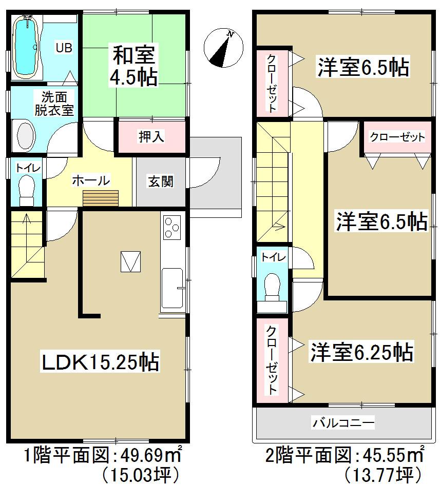 Floor plan. (1 Building), Price 26,900,000 yen, 4LDK, Land area 142.03 sq m , Building area 95.24 sq m