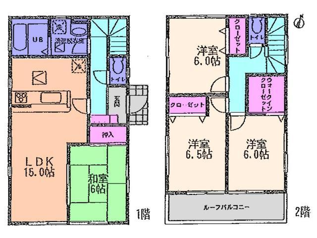 Floor plan. 22,900,000 yen, 4LDK, Land area 123.48 sq m , Building area 96.9 sq m