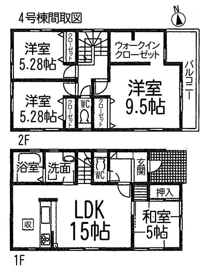 Floor plan. 25,800,000 yen, 4LDK, Land area 130.3 sq m , Building area 99.38 sq m