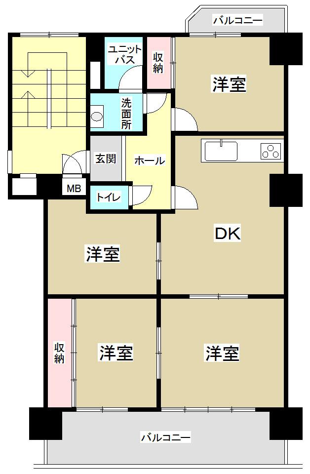 Floor plan. 4DK, Price 6.8 million yen, Occupied area 78.48 sq m