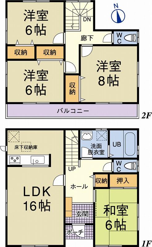 Floor plan. 32,800,000 yen, 4LDK, Land area 254.39 sq m , Building area 104.35 sq m