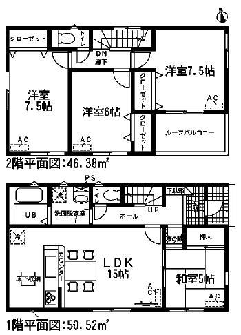 Floor plan. 25,800,000 yen, 4LDK, Land area 130.23 sq m , Building area 96.9 sq m floor plan
