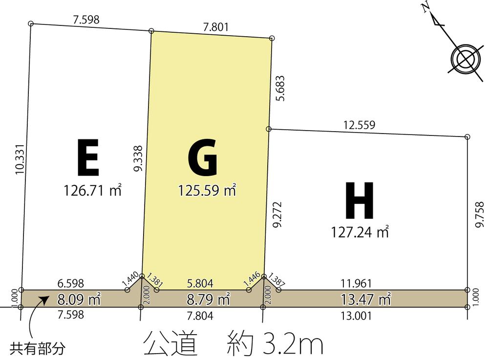 Compartment figure. Land price 14.5 million yen, Land area 134.55 sq m