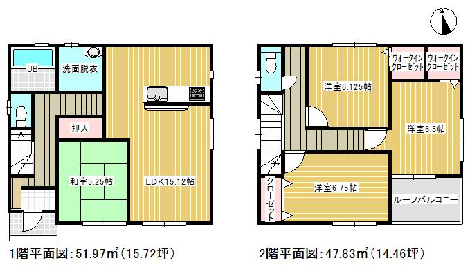 Floor plan. (Building 2), Price 29,800,000 yen, 4LDK, Land area 123.95 sq m , Building area 99.8 sq m