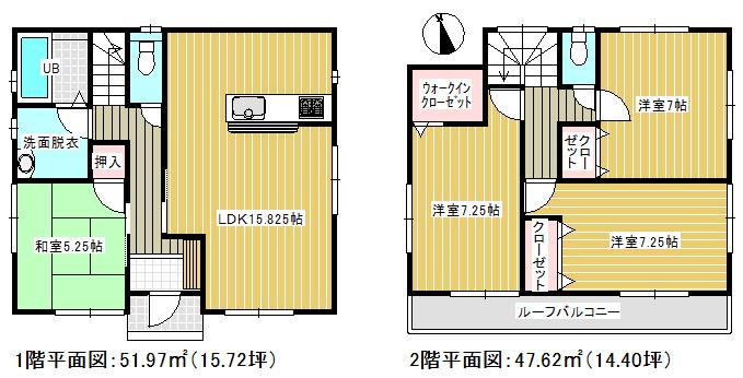 Floor plan. (3 Building), Price 28,300,000 yen, 4LDK, Land area 127.29 sq m , Building area 99.59 sq m