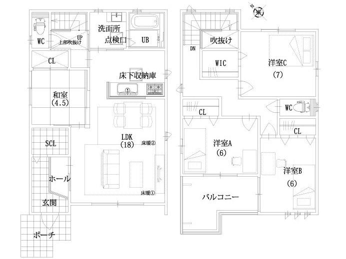 Floor plan. (No. 1 point), Price 35,900,000 yen, 4LDK, Land area 132.25 sq m , Building area 108.08 sq m
