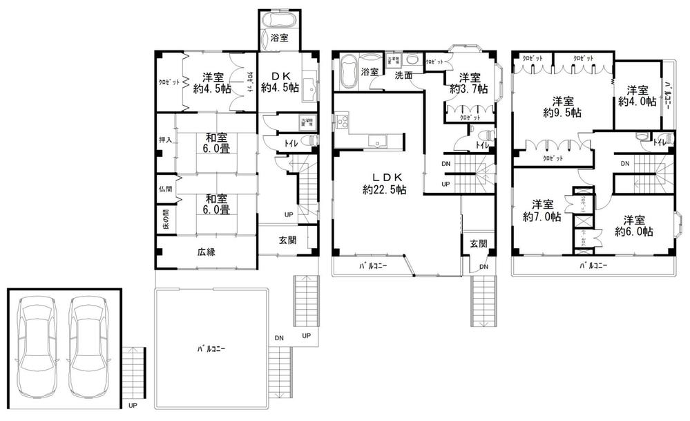 Floor plan. 28.8 million yen, 8LDDKK, Land area 196.92 sq m , Building area 199.56 sq m