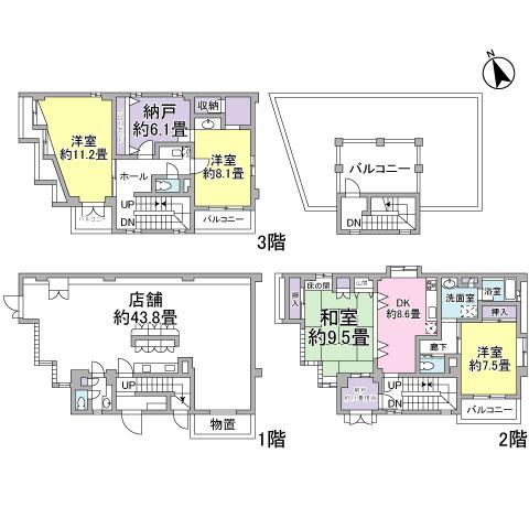 Floor plan. 27,800,000 yen, 4DK + 2S (storeroom), Land area 135.09 sq m , Building area 233.88 sq m