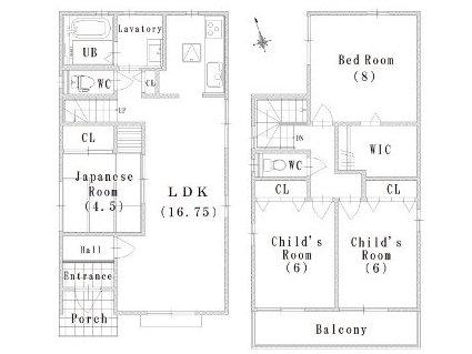 Building plan example (floor plan). Building plan example (No. 2 place) 4LDK, Land price 20 million yen, Land area 139.85 sq m , Building price 17.6 million yen, Building area 101.04 sq m