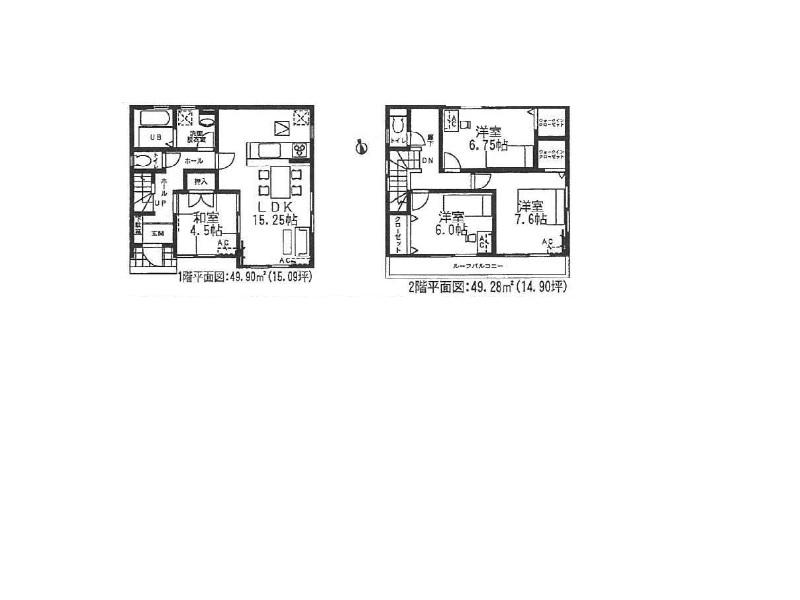 Floor plan. 28,300,000 yen, 4LDK, Land area 127.1 sq m , Building area 99.18 sq m 1 Building