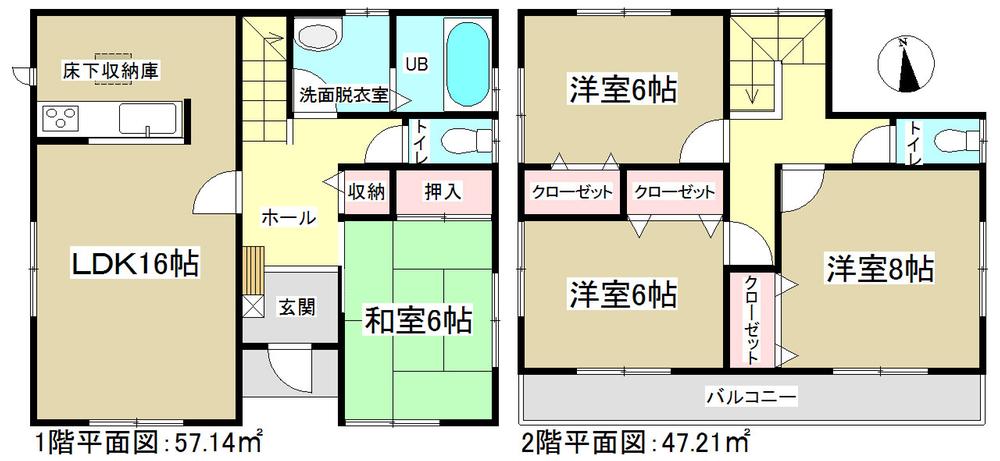 Floor plan. (1 Building), Price 32,800,000 yen, 4LDK, Land area 254.39 sq m , Building area 104.35 sq m