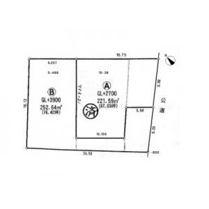 Compartment figure. Land price 12.8 million yen, Land area 252.64 sq m