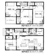 Floor plan. (1 Building), Price 24,900,000 yen, 4LDK, Land area 130.13 sq m , Building area 97.73 sq m