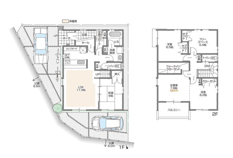 Floor plan. (B Building), Price 38,800,000 yen, 4LDK+2S, Land area 127.37 sq m , Building area 118.43 sq m