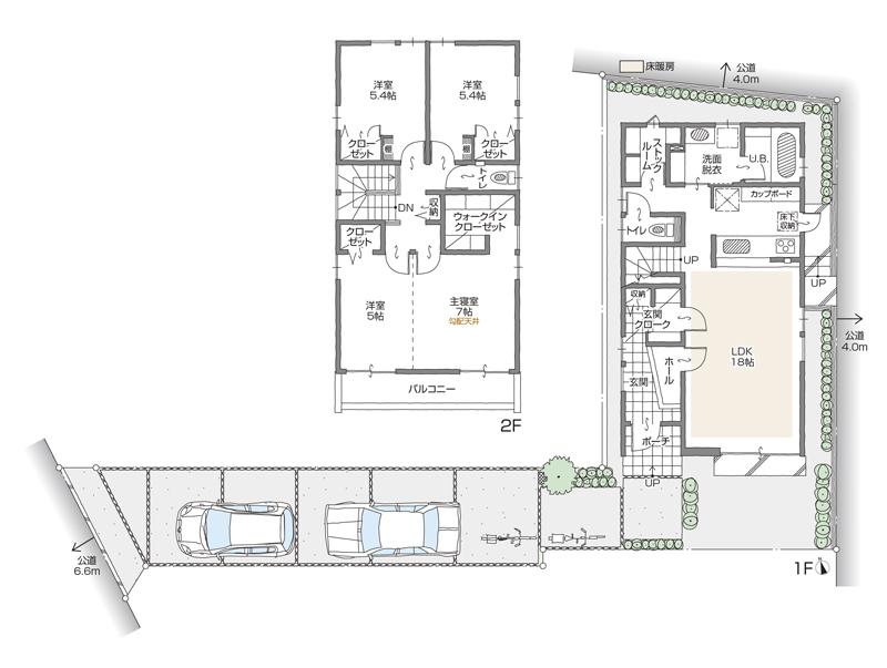Floor plan. (C Building), Price 34,300,000 yen, 4LDK+3S, Land area 147.56 sq m , Building area 107.66 sq m