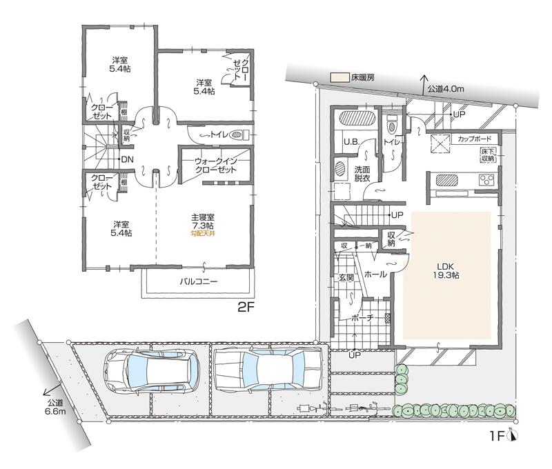 Floor plan. (D Building), Price 32,800,000 yen, 4LDK+S, Land area 123.22 sq m , Building area 106.01 sq m
