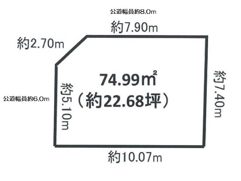 Compartment figure. Land price 7.8 million yen, Land area 74.99 sq m