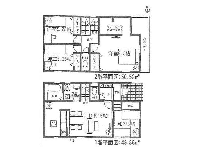 Floor plan. 25,800,000 yen, 4LDK, Land area 130.02 sq m , Building area 99.38 sq m 2 Building