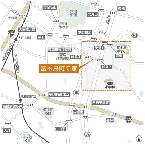 Local guide map. Wide-area view