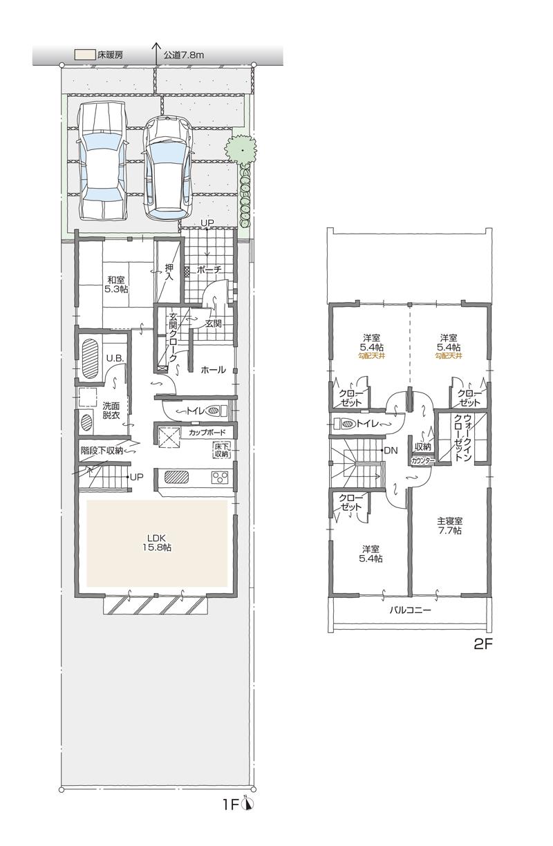 Floor plan. (B Building), Price 34,900,000 yen, 5LDK+2S, Land area 165.61 sq m , Building area 118.1 sq m