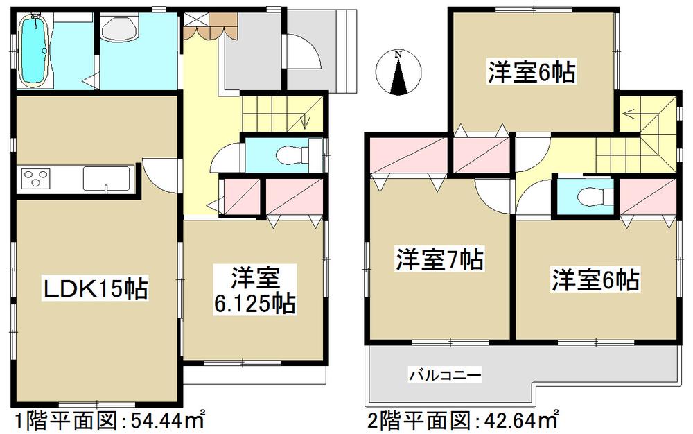 Floor plan. (1 Building), Price 21,400,000 yen, 4LDK, Land area 137.51 sq m , Building area 96.68 sq m