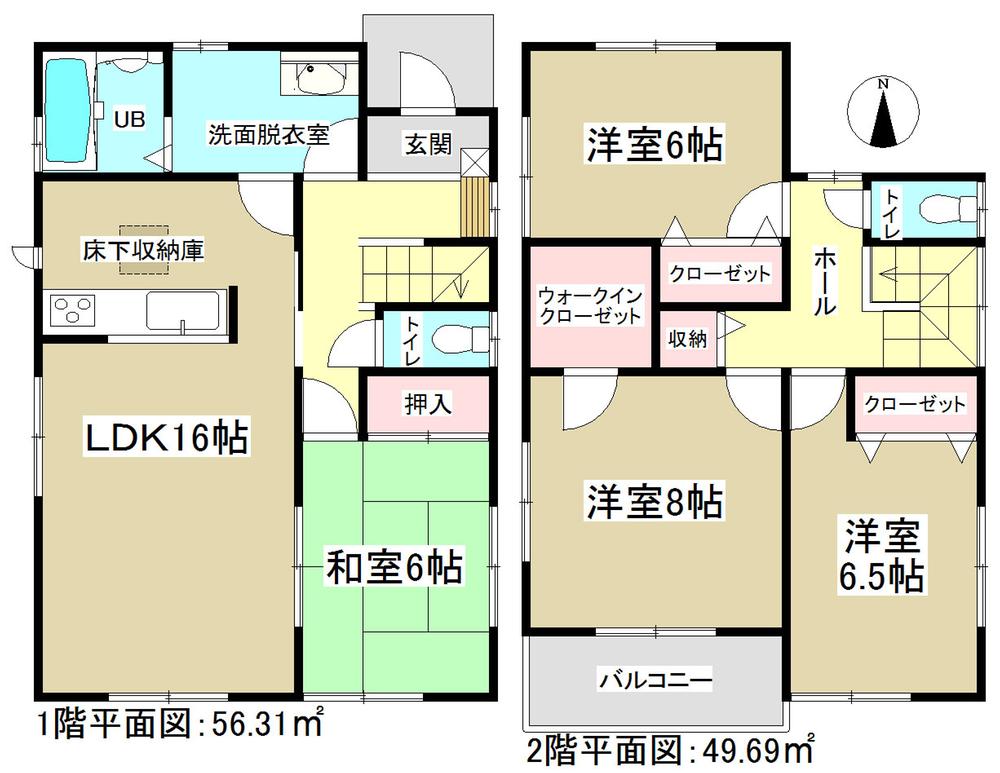Floor plan. (1 Building), Price 24,800,000 yen, 4LDK, Land area 179.2 sq m , Building area 106 sq m