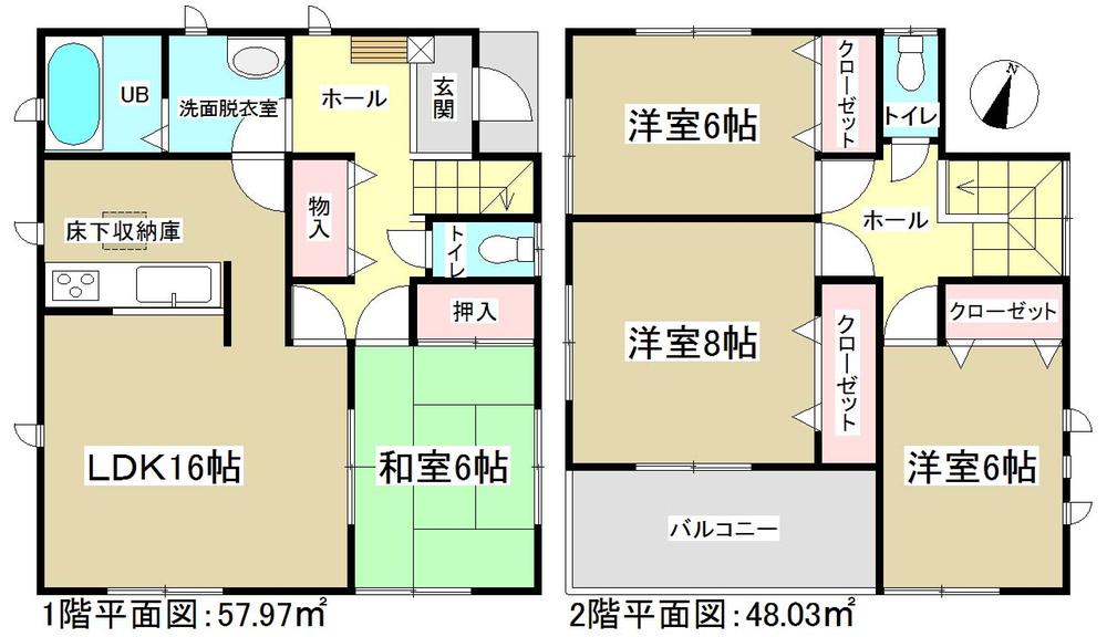 Floor plan. 28.8 million yen, 4LDK, Land area 202.65 sq m , Building area 106 sq m