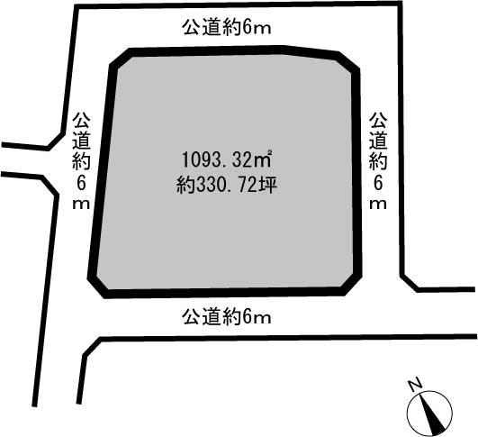 Compartment figure. Land price 92,600,000 yen, Land area 1,093.32 sq m
