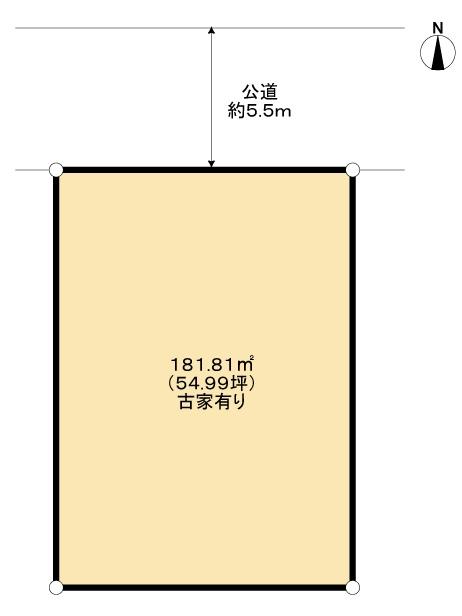 Compartment figure. Land price 10.8 million yen, It Seddo to public roads of the land area 181.81 sq m north 5.5m.