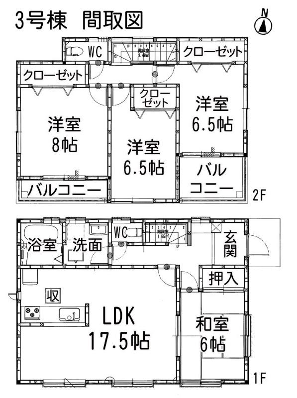 Floor plan. 22,800,000 yen, 4LDK, Land area 161.32 sq m , Building area 106 sq m