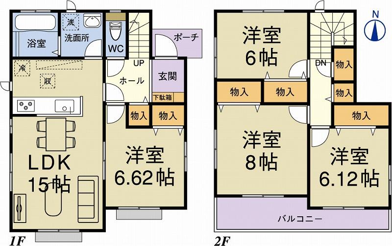 Floor plan. 18,800,000 yen, 4LDK, Land area 161.31 sq m , Building area 99.79 sq m