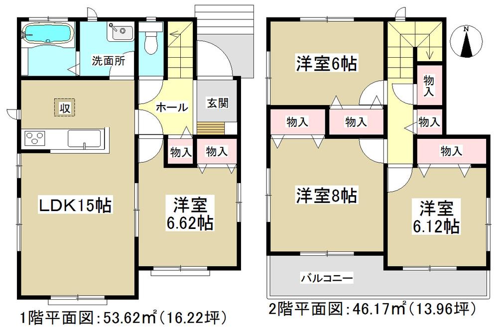 Floor plan. (1 Building), Price 18,800,000 yen, 4LDK, Land area 161.37 sq m , Building area 99.79 sq m