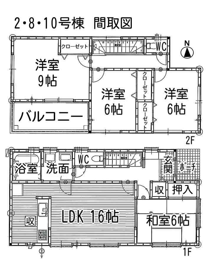Floor plan. (Building 2), Price 22,800,000 yen, 4LDK, Land area 161.31 sq m , Building area 105.17 sq m