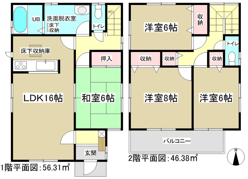 Floor plan. (3 Building), Price 17.8 million yen, 4LDK, Land area 153.78 sq m , Building area 102.69 sq m
