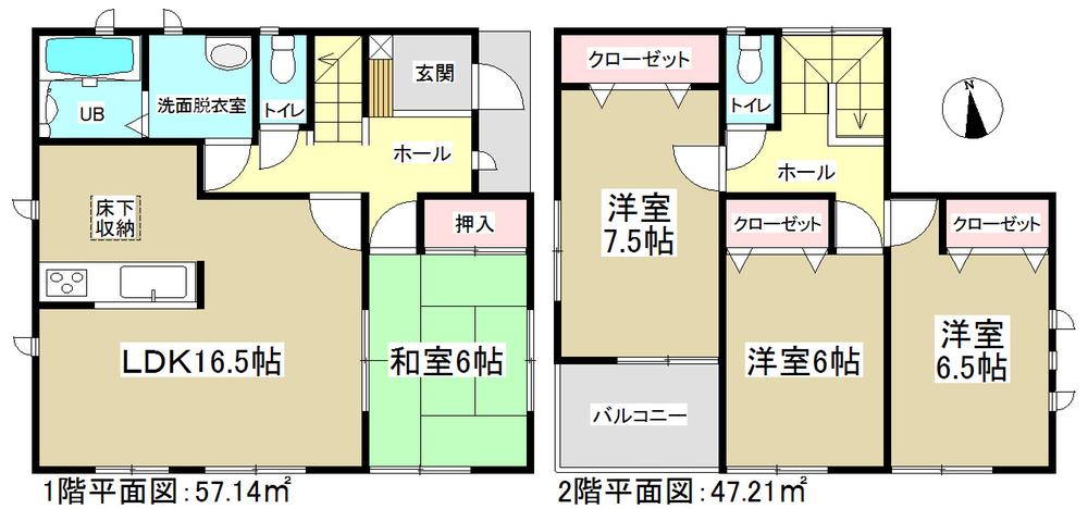 Floor plan. (Building 2), Price 26,800,000 yen, 4LDK, Land area 171.58 sq m , Building area 104.35 sq m