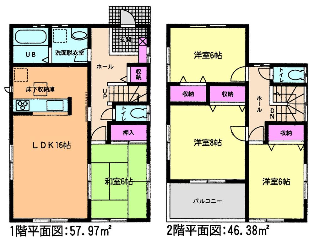 Floor plan. (Building 2), Price 24,800,000 yen, 4LDK, Land area 179.22 sq m , Building area 104.35 sq m