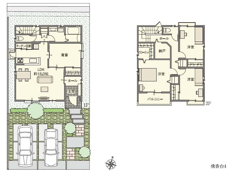 Floor plan. (No. 4 locations), Price 35,800,000 yen, 4LDK+S, Land area 165.81 sq m , Building area 120.08 sq m