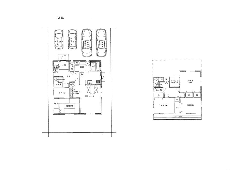Building plan example (floor plan). Building plan example 4LDK + 3S, Land price 1.3 million yen, Land area 194.79 sq m , Building price 26,640,000 yen, Building area 131.66 sq m