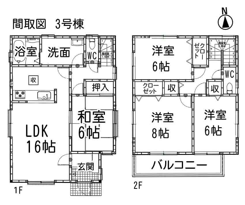 Floor plan. (3), Price 17.8 million yen, 4LDK, Land area 153.78 sq m , Building area 102.69 sq m