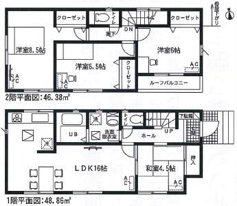 Floor plan. Zenshitsuminami is facing