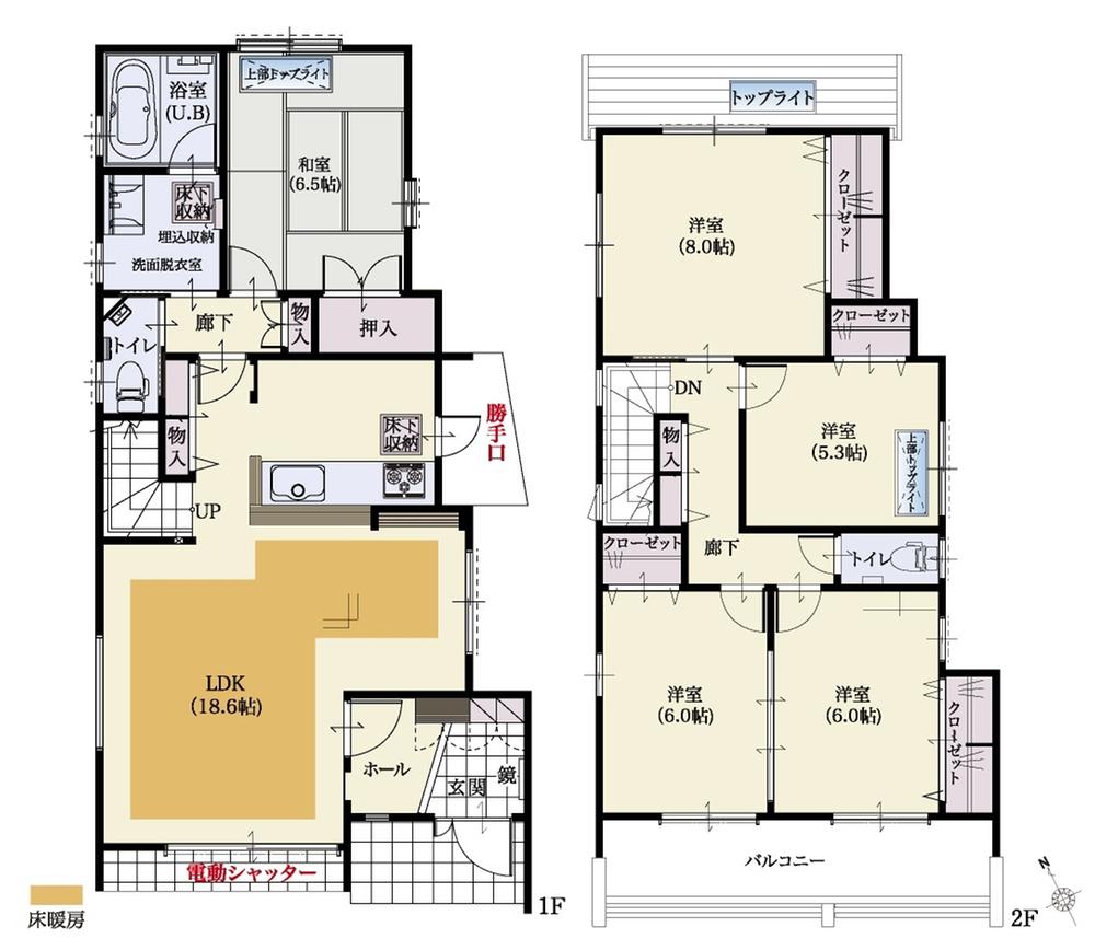 Floor plan. Price 43,300,000 yen, 5LDK, Land area 150.04 sq m , Building area 119.23 sq m