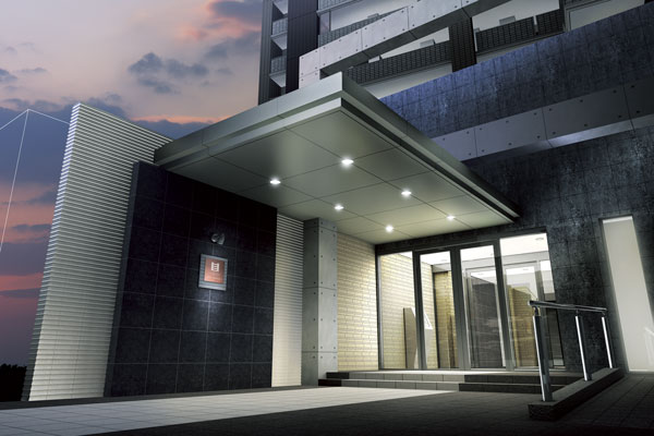 Buildings and facilities. Admission security of the apartment unique in the entrance. In auto-lock system adopted, Tenants can be unlocked in the non-touch key. In addition intercom has a 7-inch color monitor is adopted (Entrance Rendering)