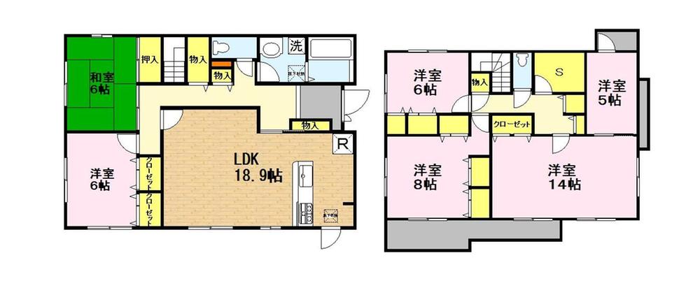 Floor plan. 41,800,000 yen, 6LDK + S (storeroom), Land area 277.68 sq m , Building area 79.79 sq m